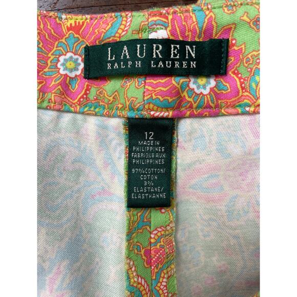 Lauren Ralph Lauren Women's Paisley Pants Size 12 Trousers Bright Spring Easter - Picture 4 of 16